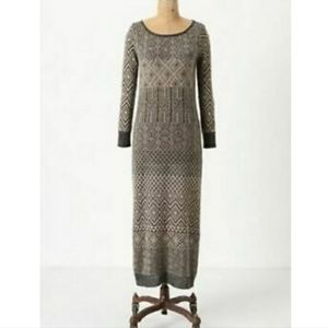 Anthropologie Neutral Patterned Maxi Dress
